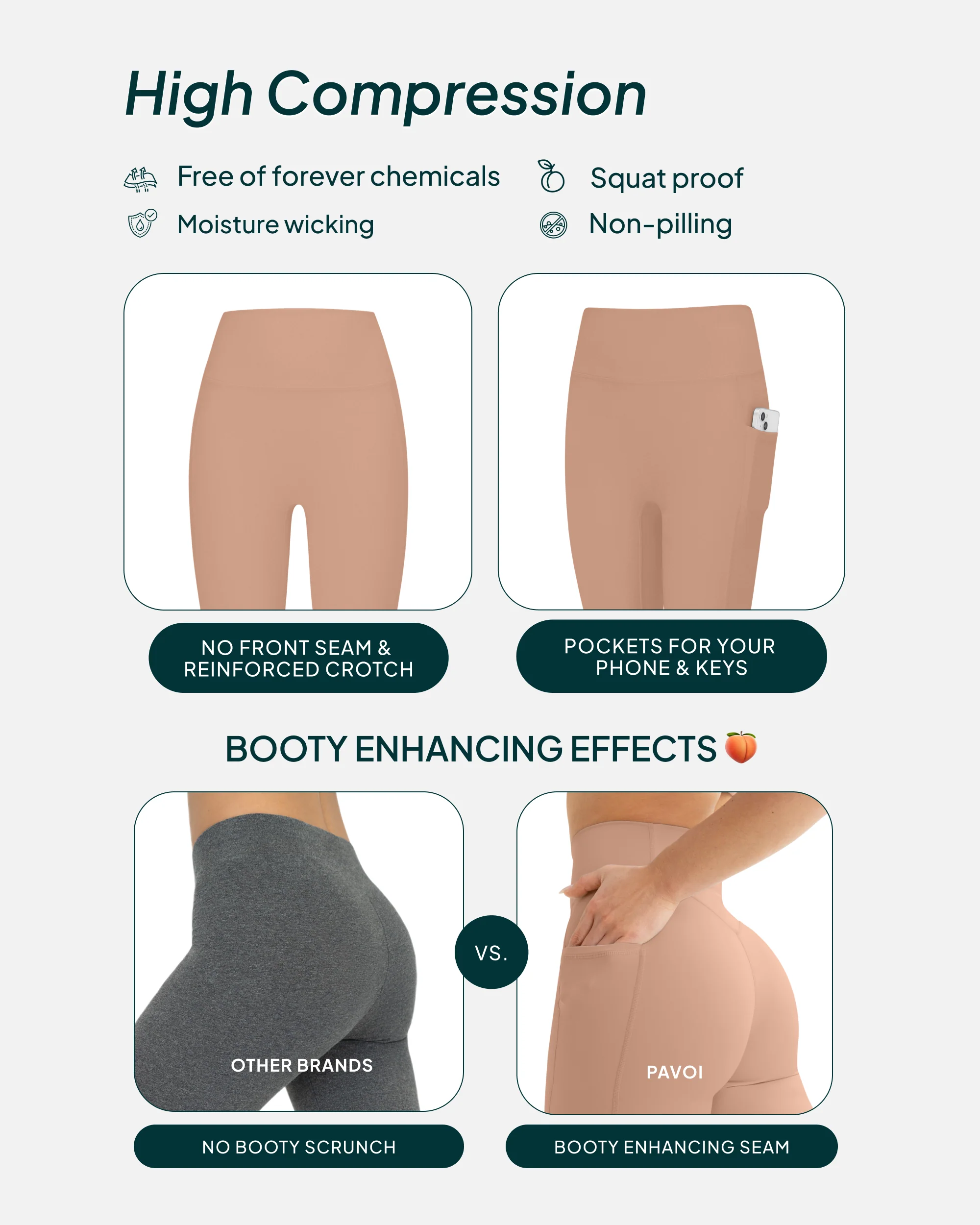 High-Waisted Butt Lifting Tall-Length Leggings with Pockets - Image 32