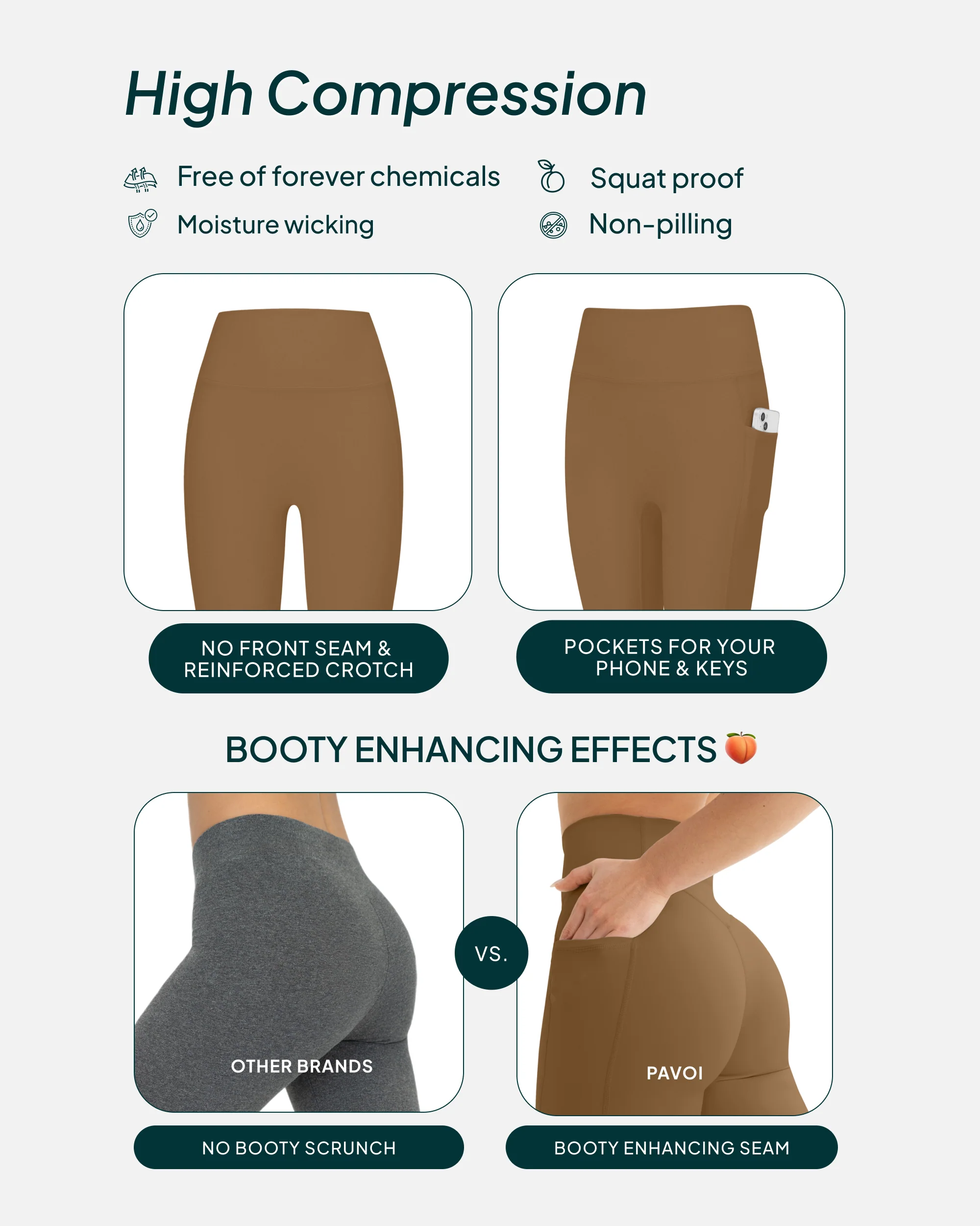 High-Waisted Butt Lifting Tall-Length Leggings with Pockets - Image 37