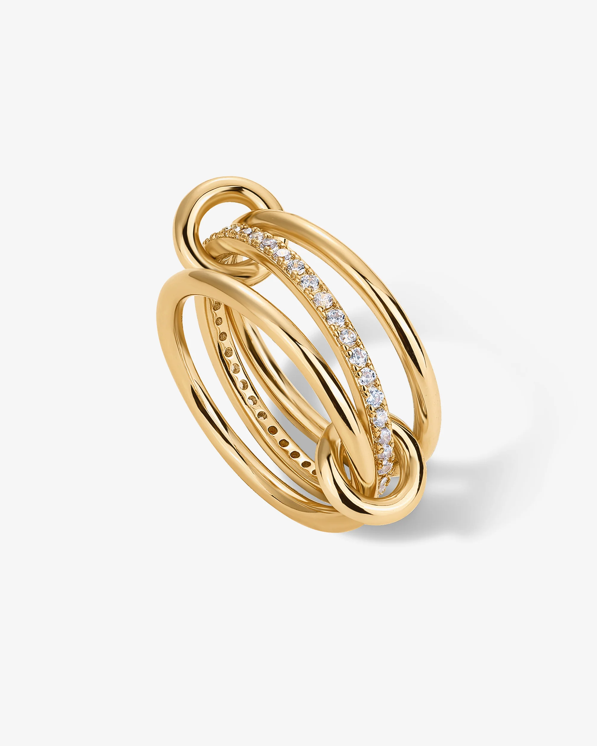 Interlocked Stack-and-Shine Statement Ring - Image 3