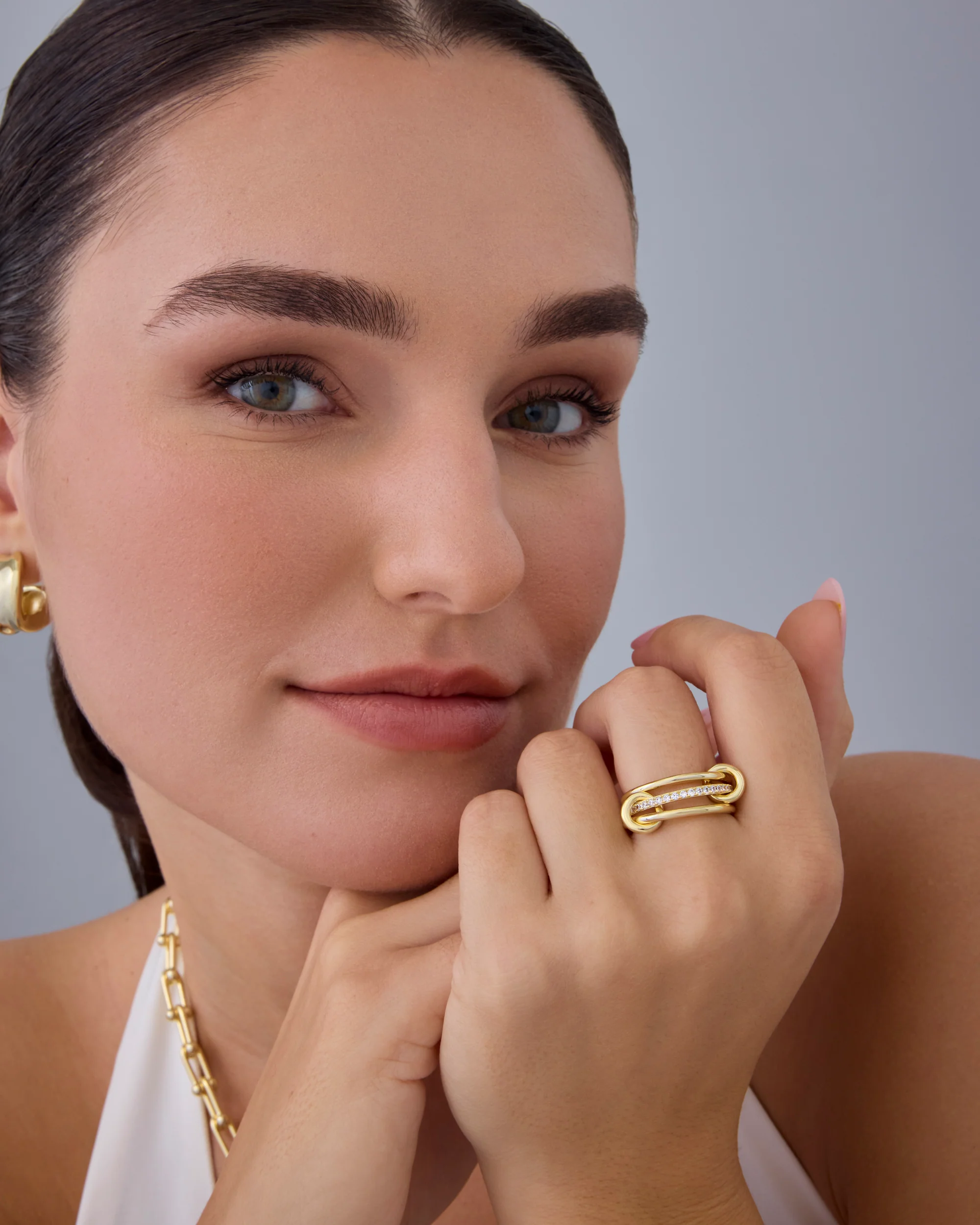 Interlocked Stack-and-Shine Statement Ring - Image 4