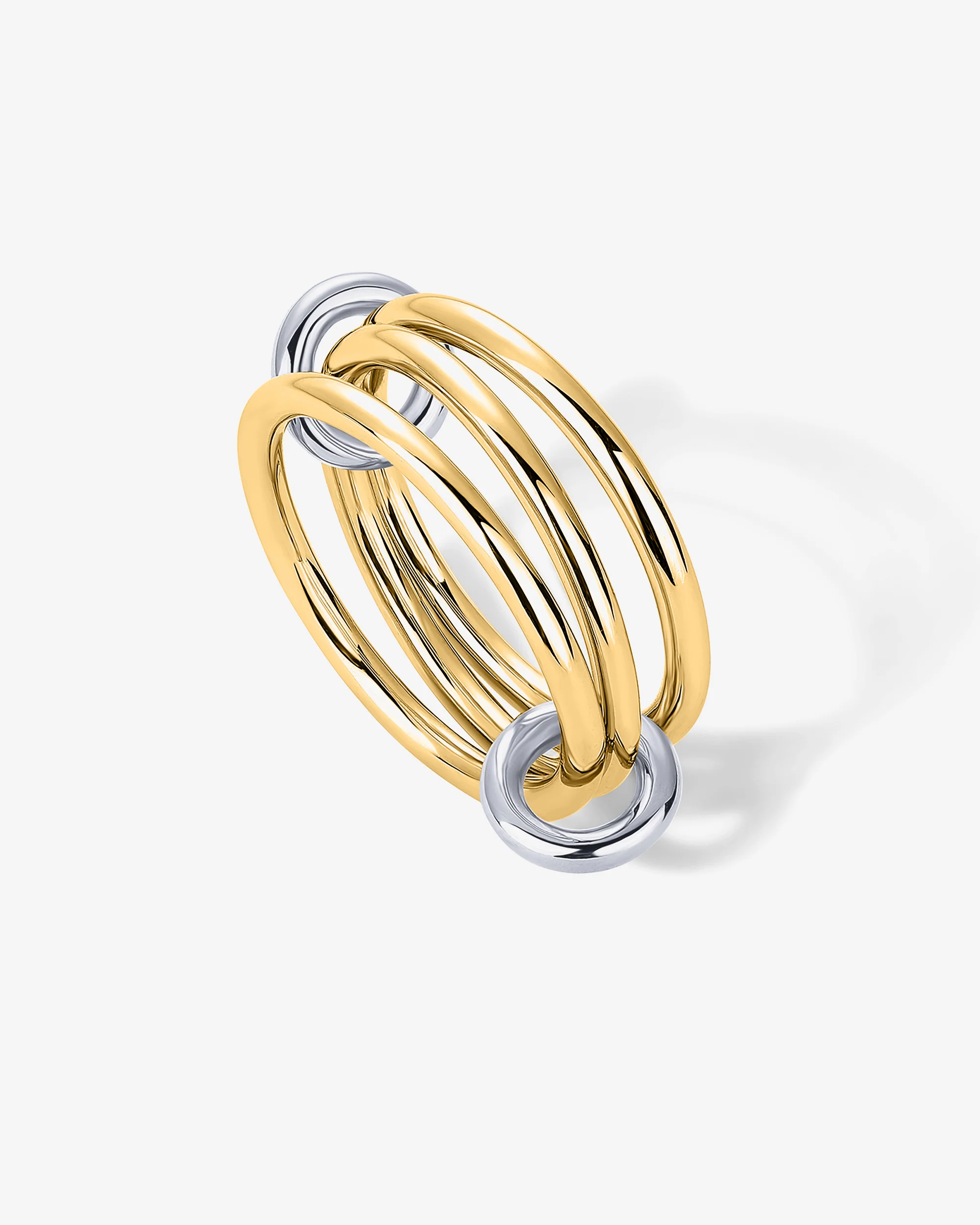 Interlocked Two-Toned Statement Rings - Image 3