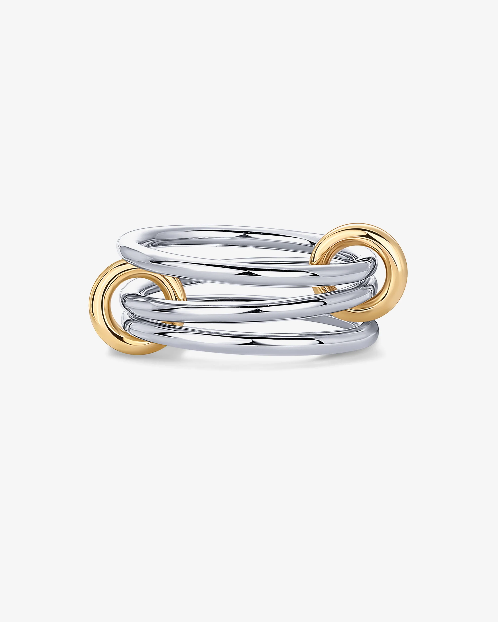Interlocked Two-Toned Statement Rings - Image 5