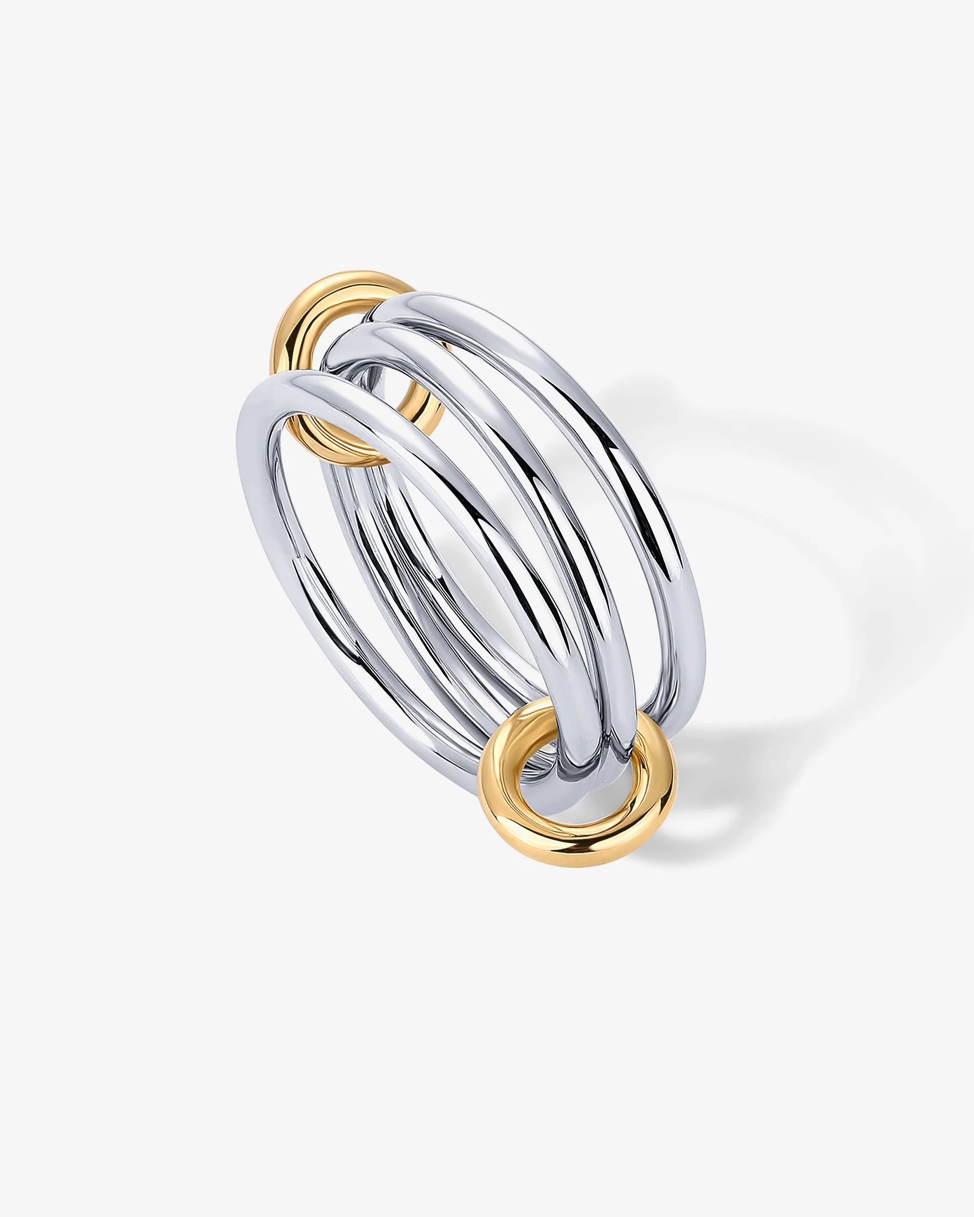 Interlocked Two-Toned Statement Rings - Image 7