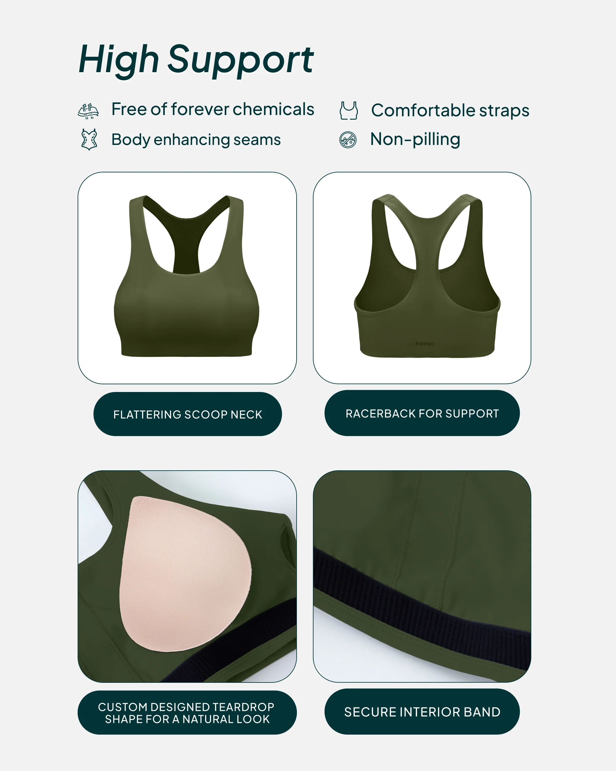 Performance High-Support Racerback Sports Bra - Image 3