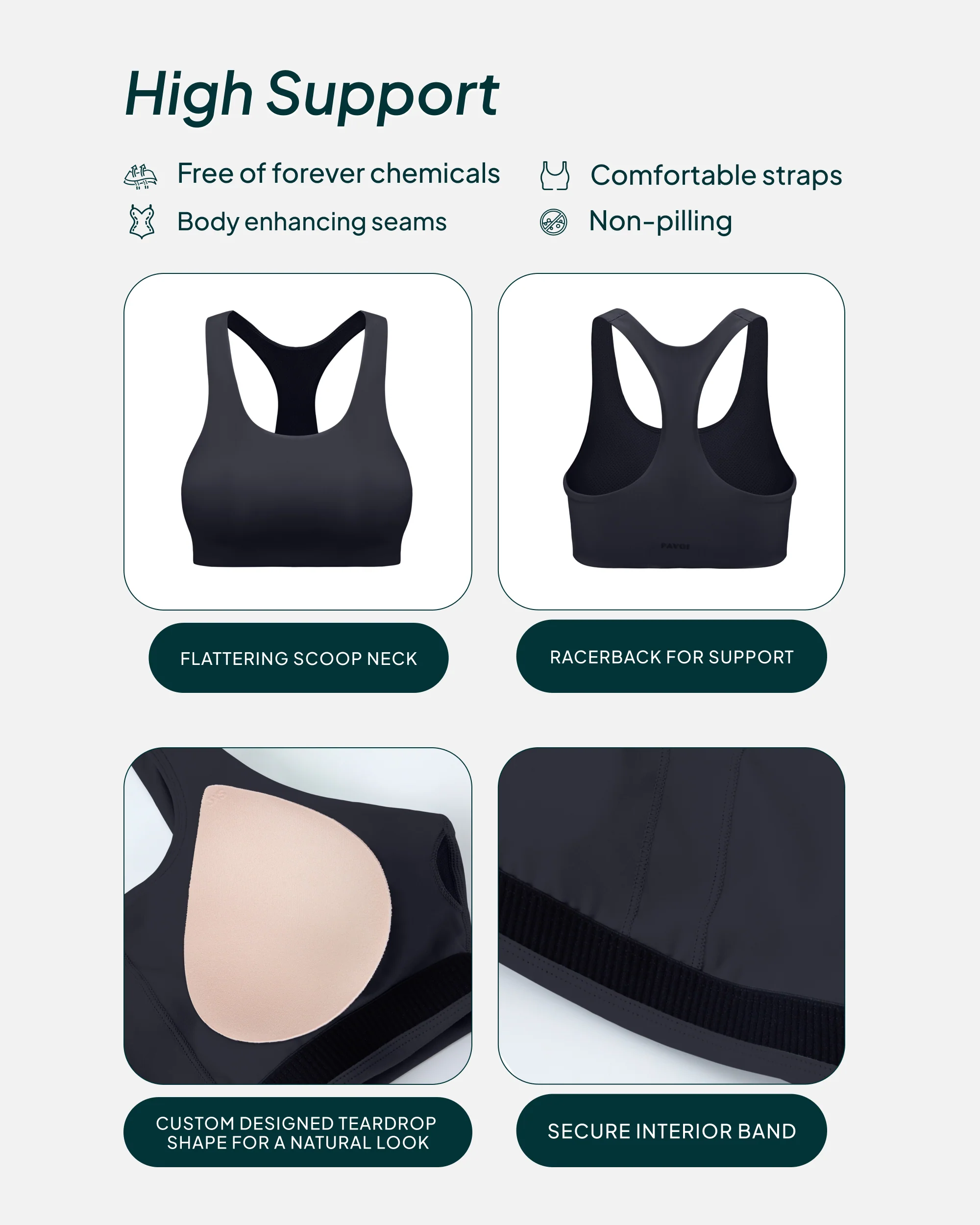 Performance High-Support Racerback Sports Bra - Image 33