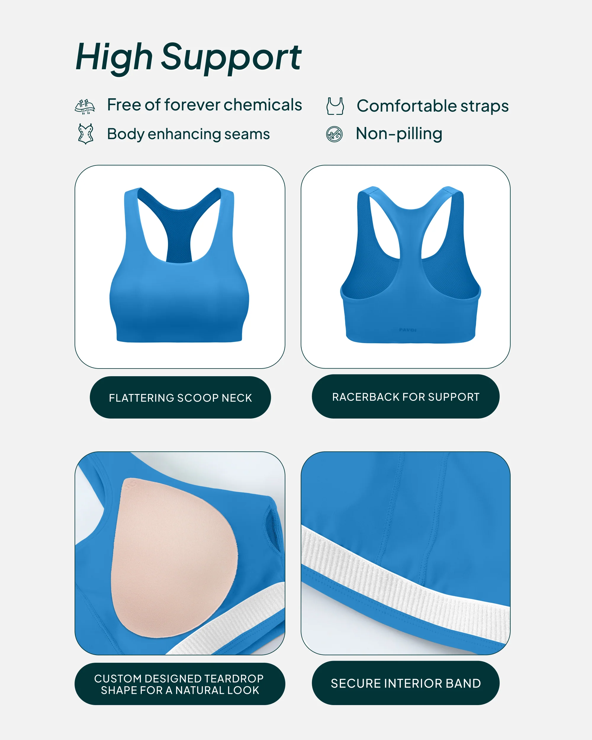 Performance High-Support Racerback Sports Bra - Image 48