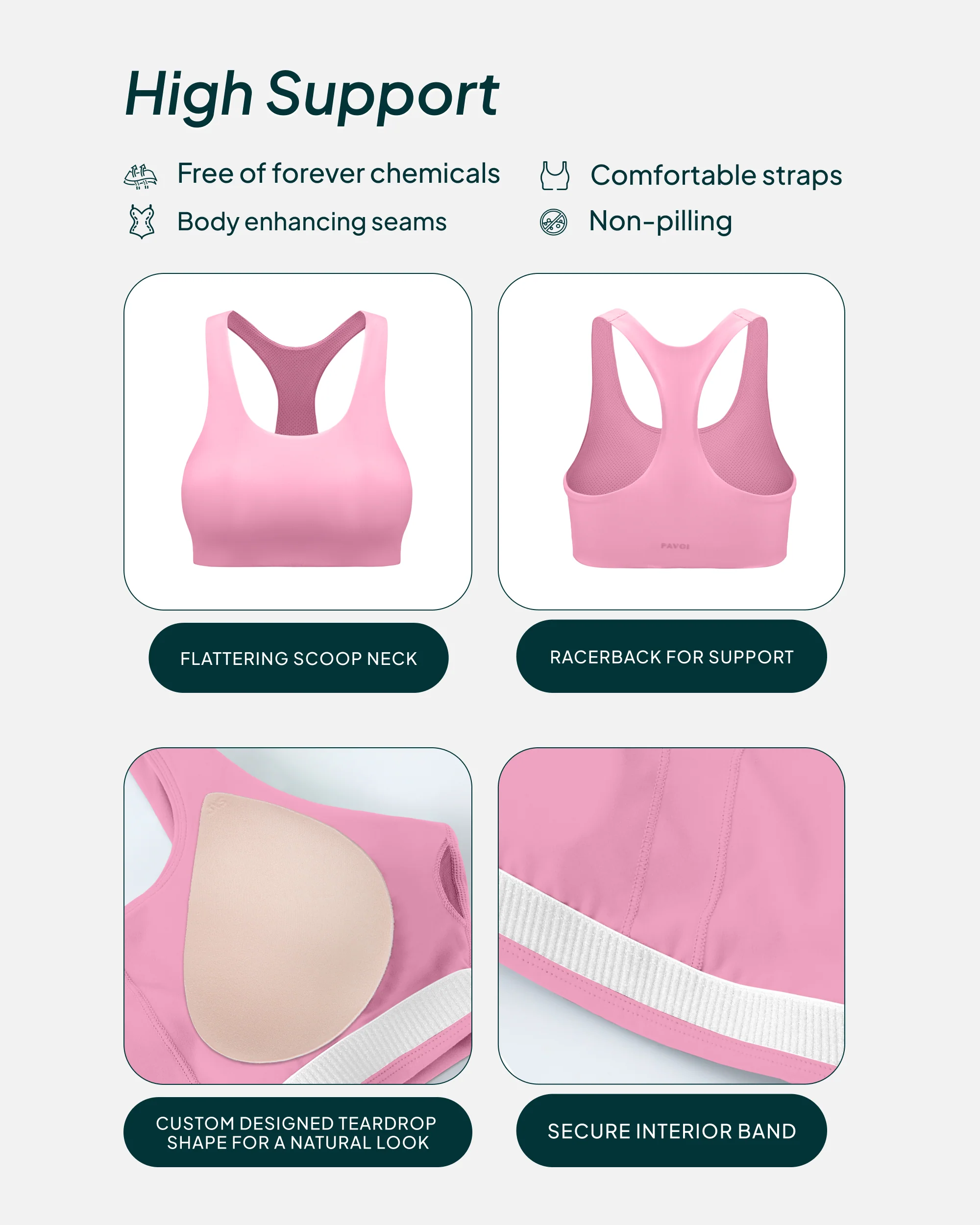 Performance High-Support Racerback Sports Bra - Image 68