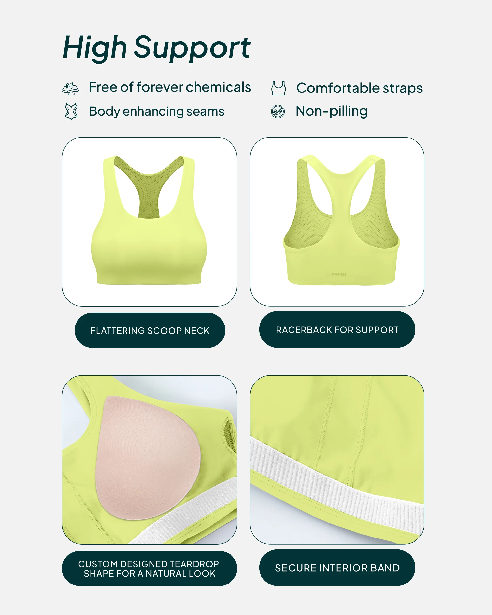 Performance High-Support Racerback Sports Bra - Image 73