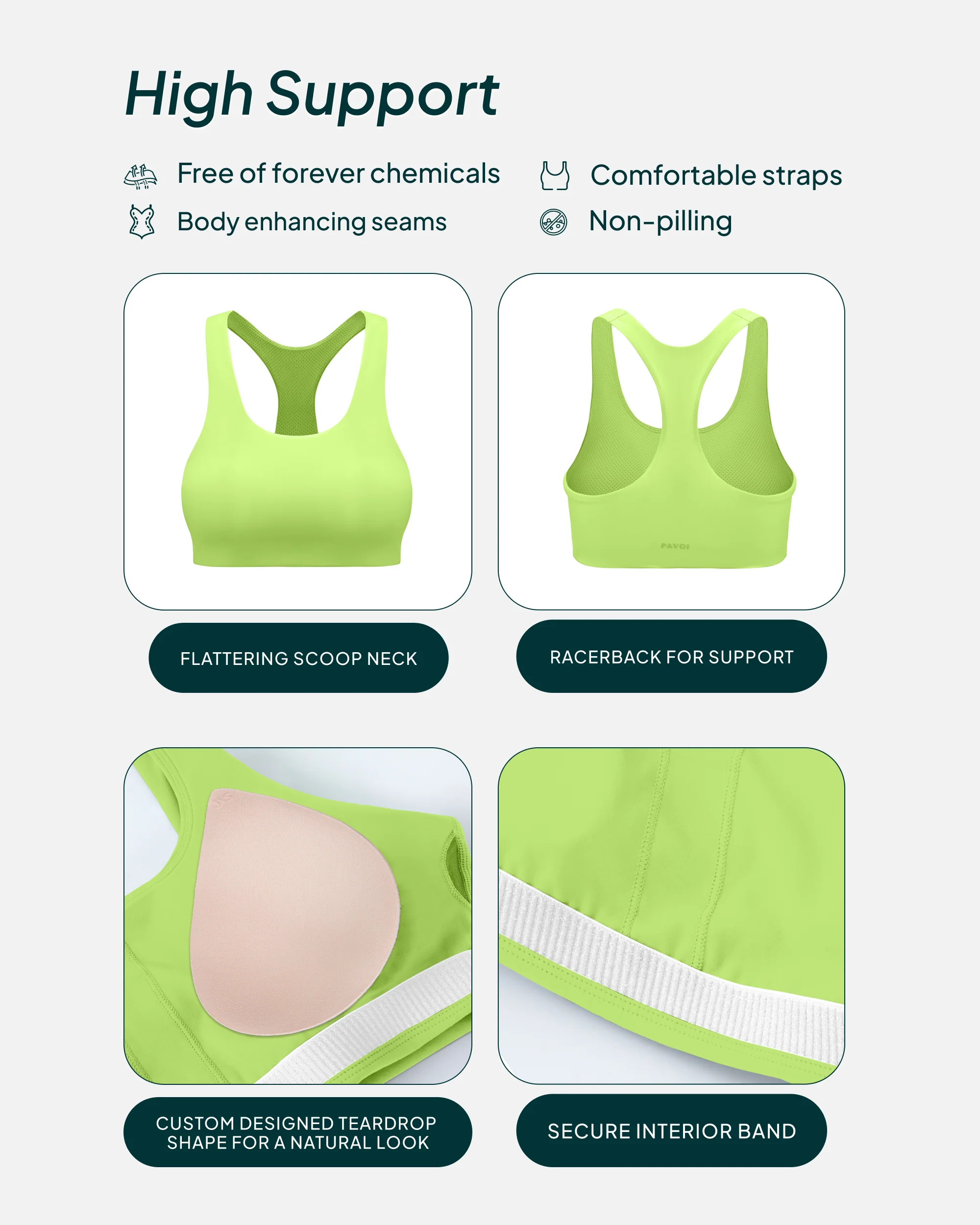Performance High-Support Racerback Sports Bra - Image 78