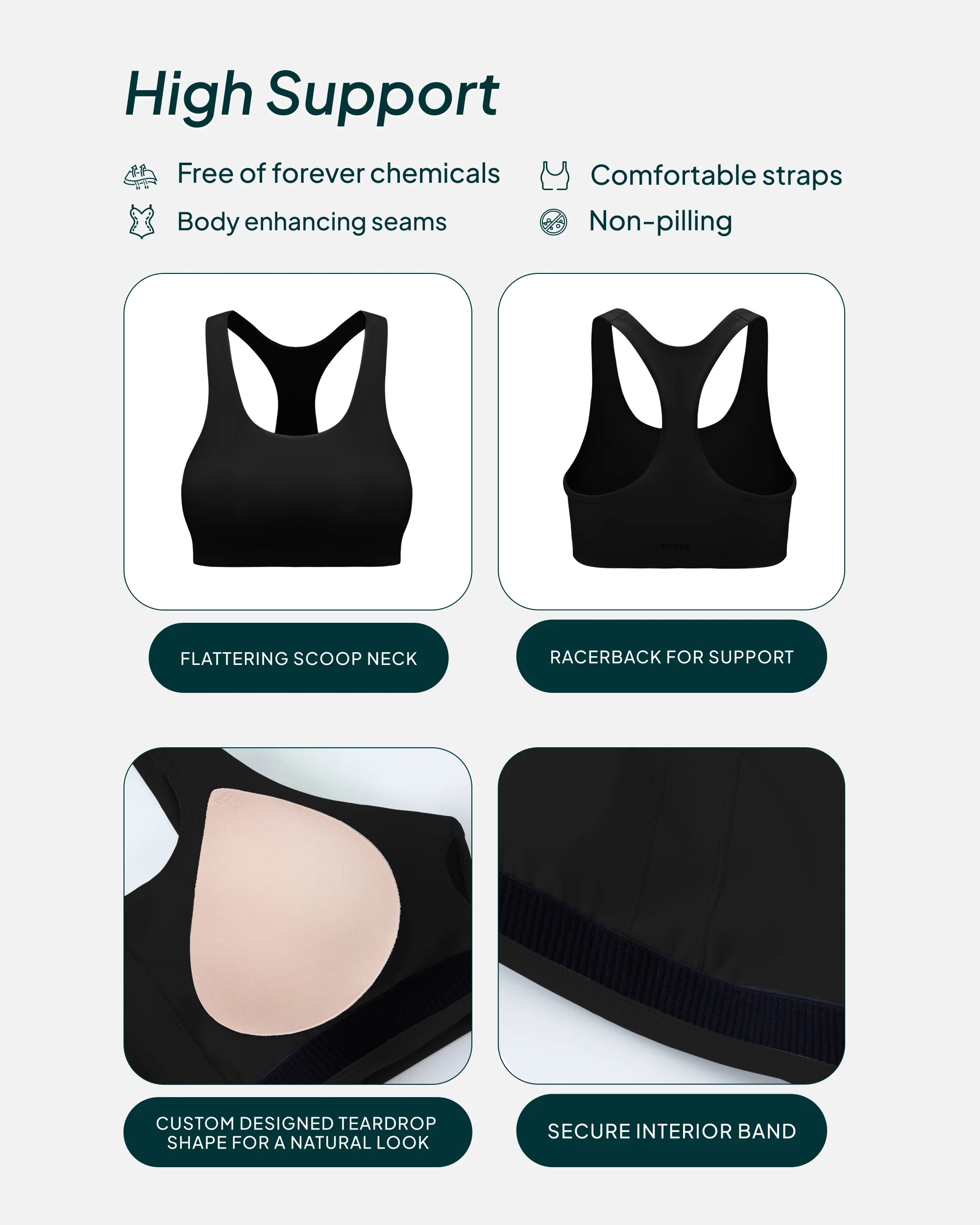 Performance High-Support Racerback Sports Bra - Image 8