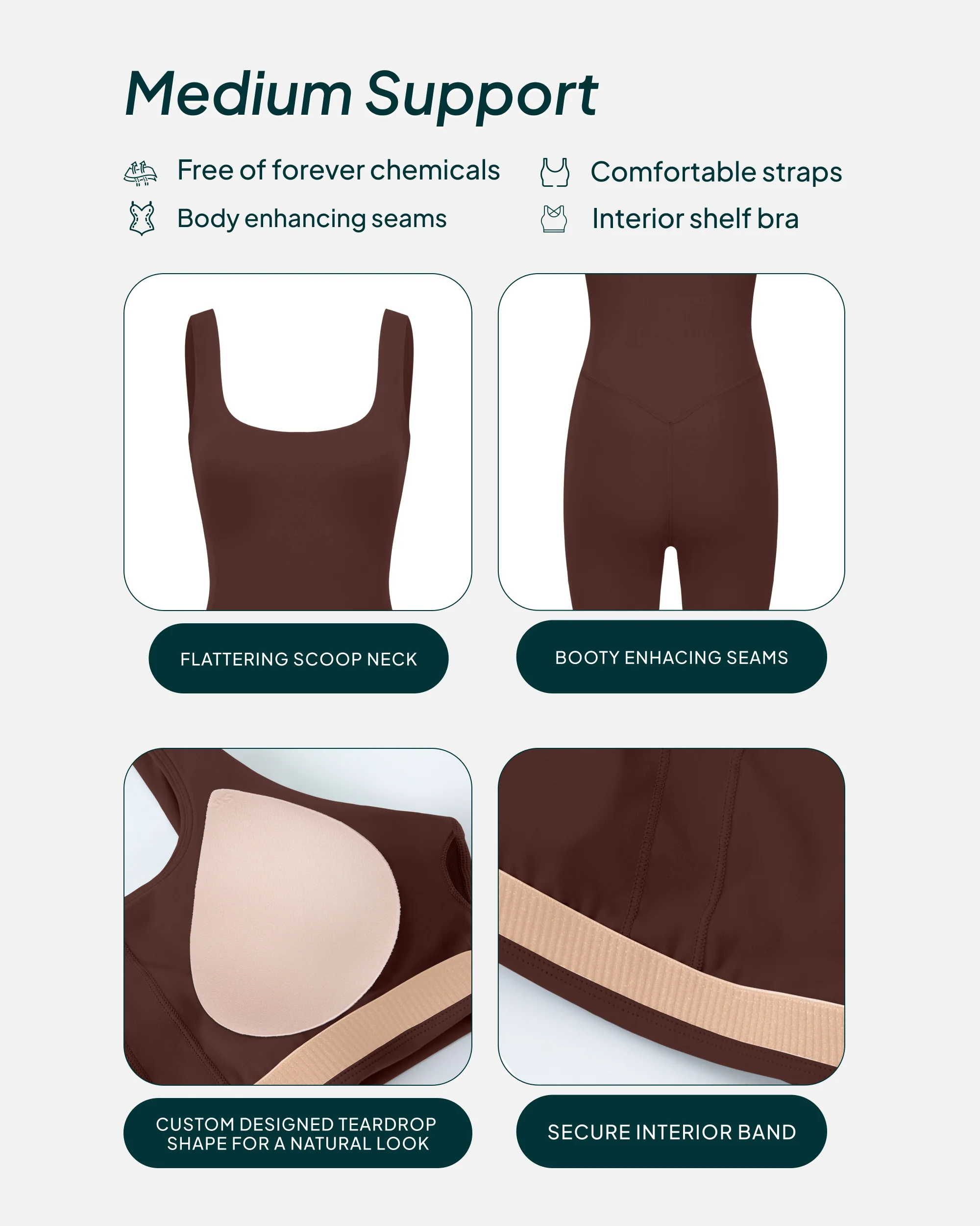 Square Neck 5" One Piece Workout Romper - Image 10