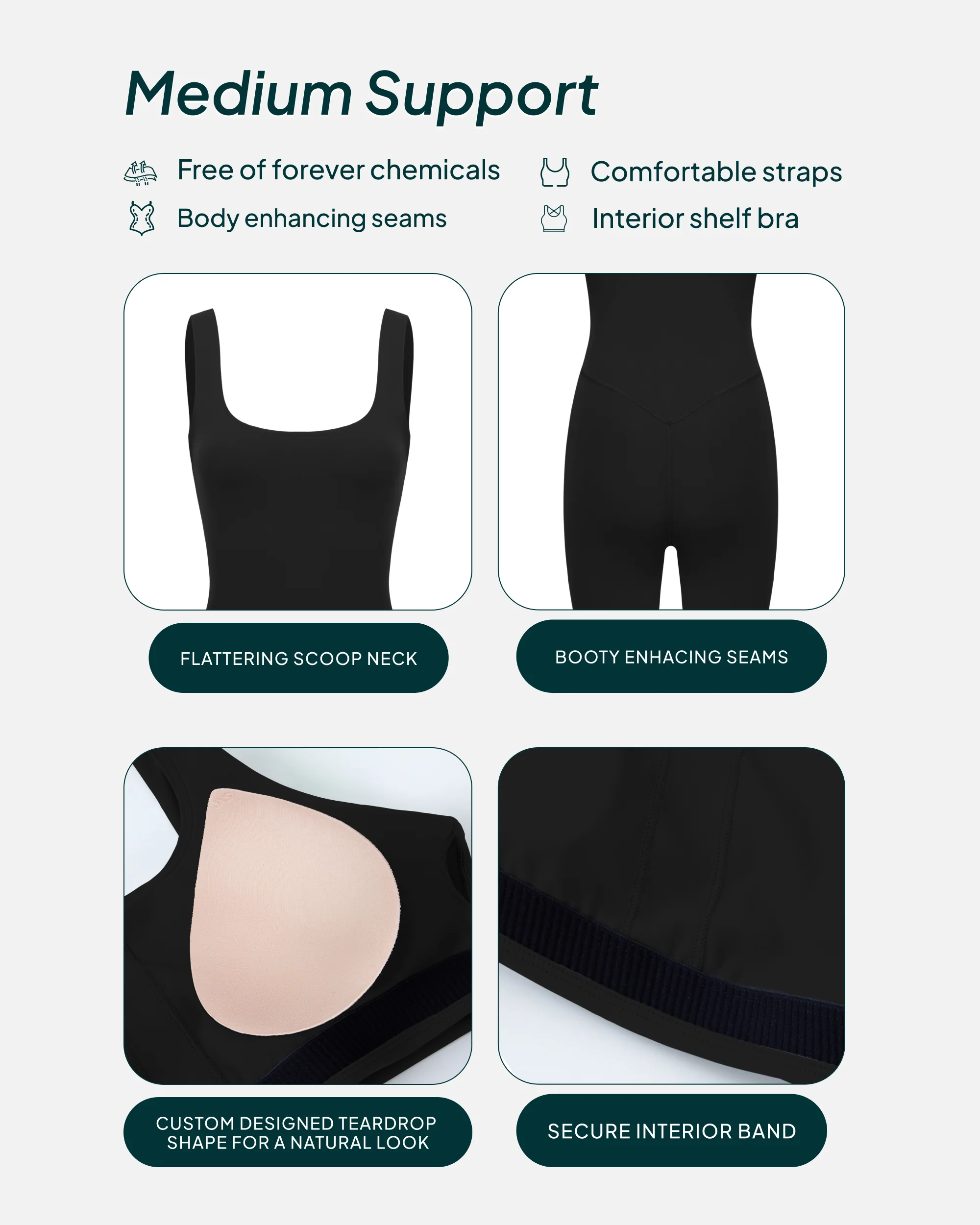 Square Neck 5" One Piece Workout Romper - Image 16
