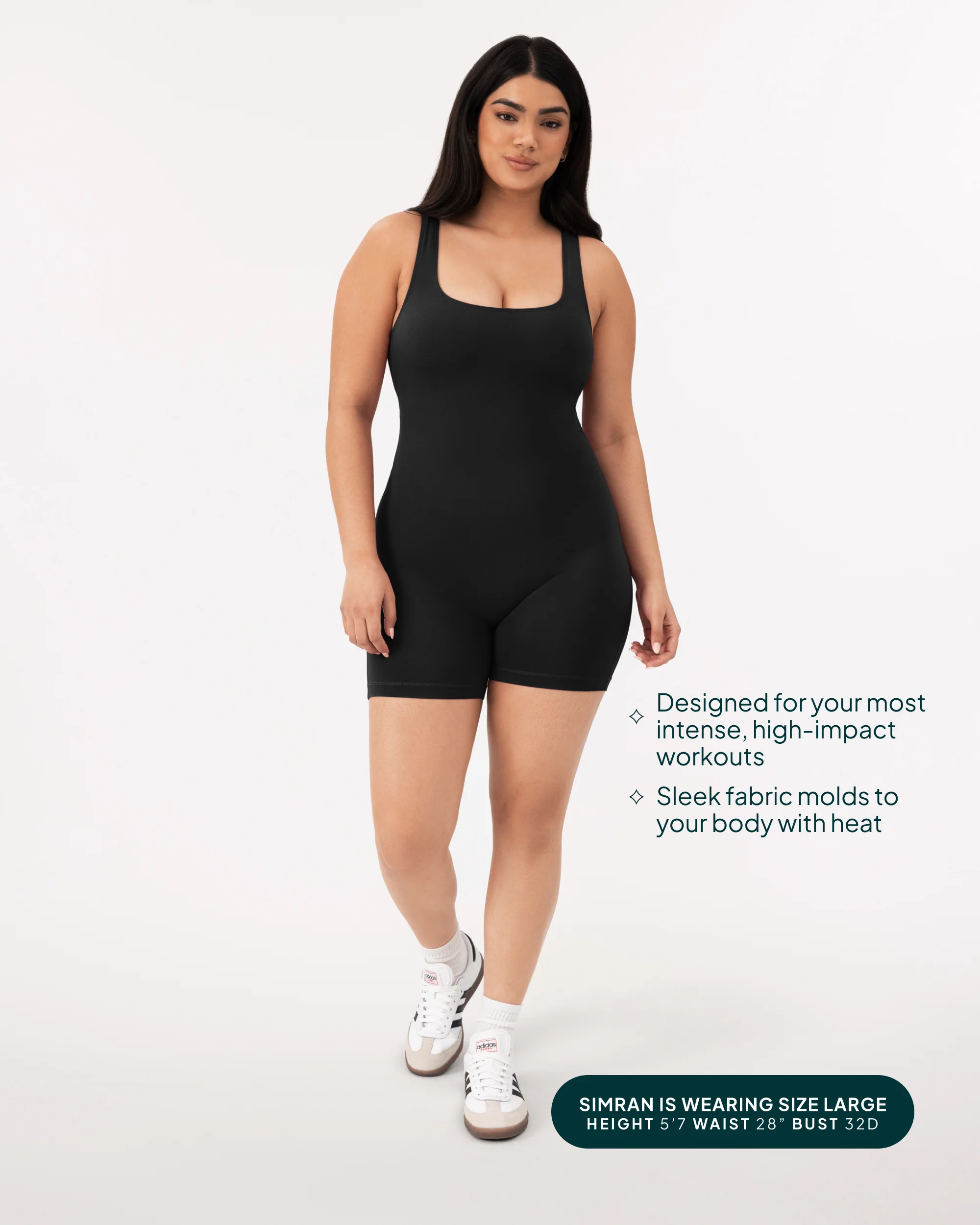 Square Neck 5" One Piece Workout Romper - Image 17