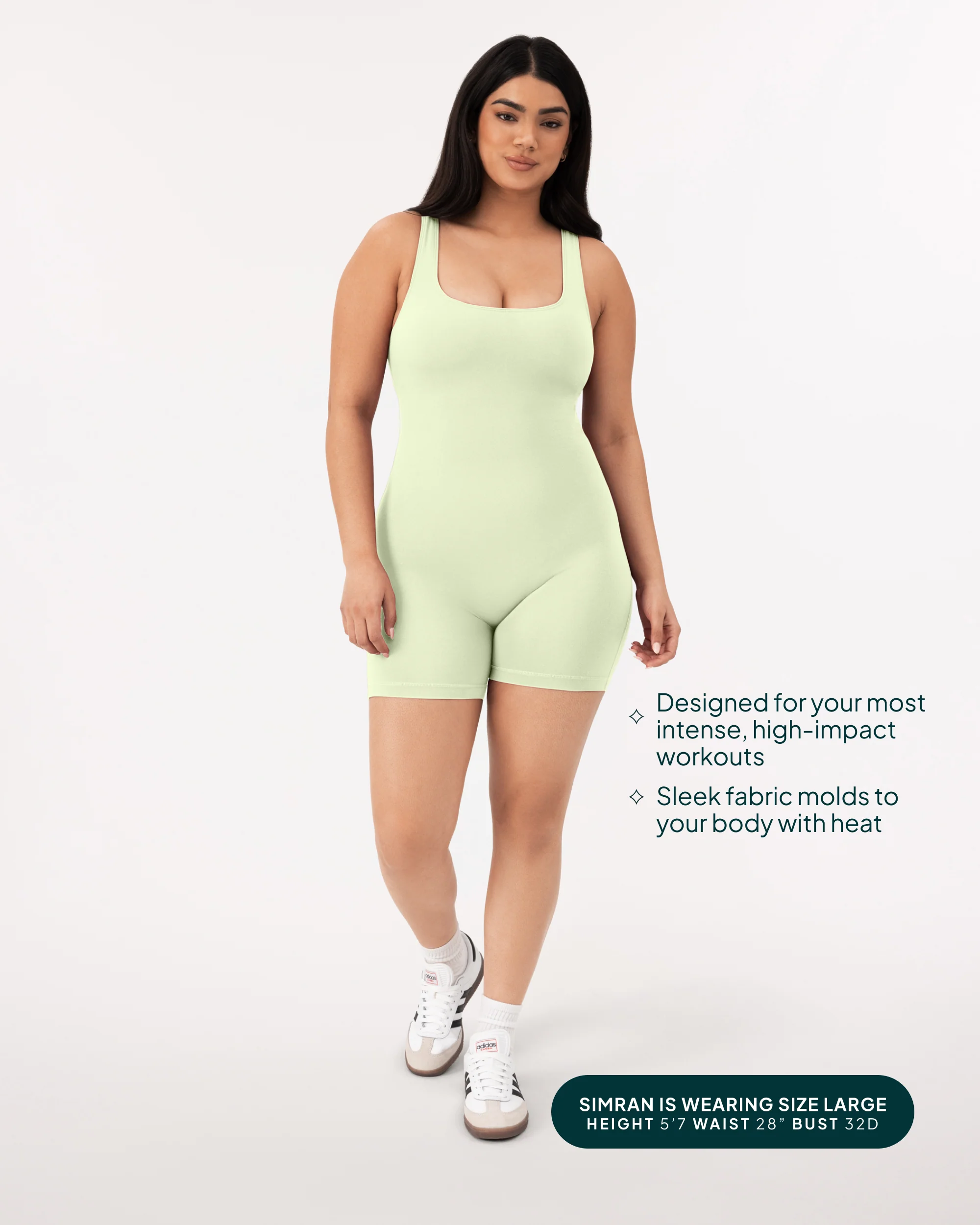 Square Neck 5" One Piece Workout Romper - Image 23