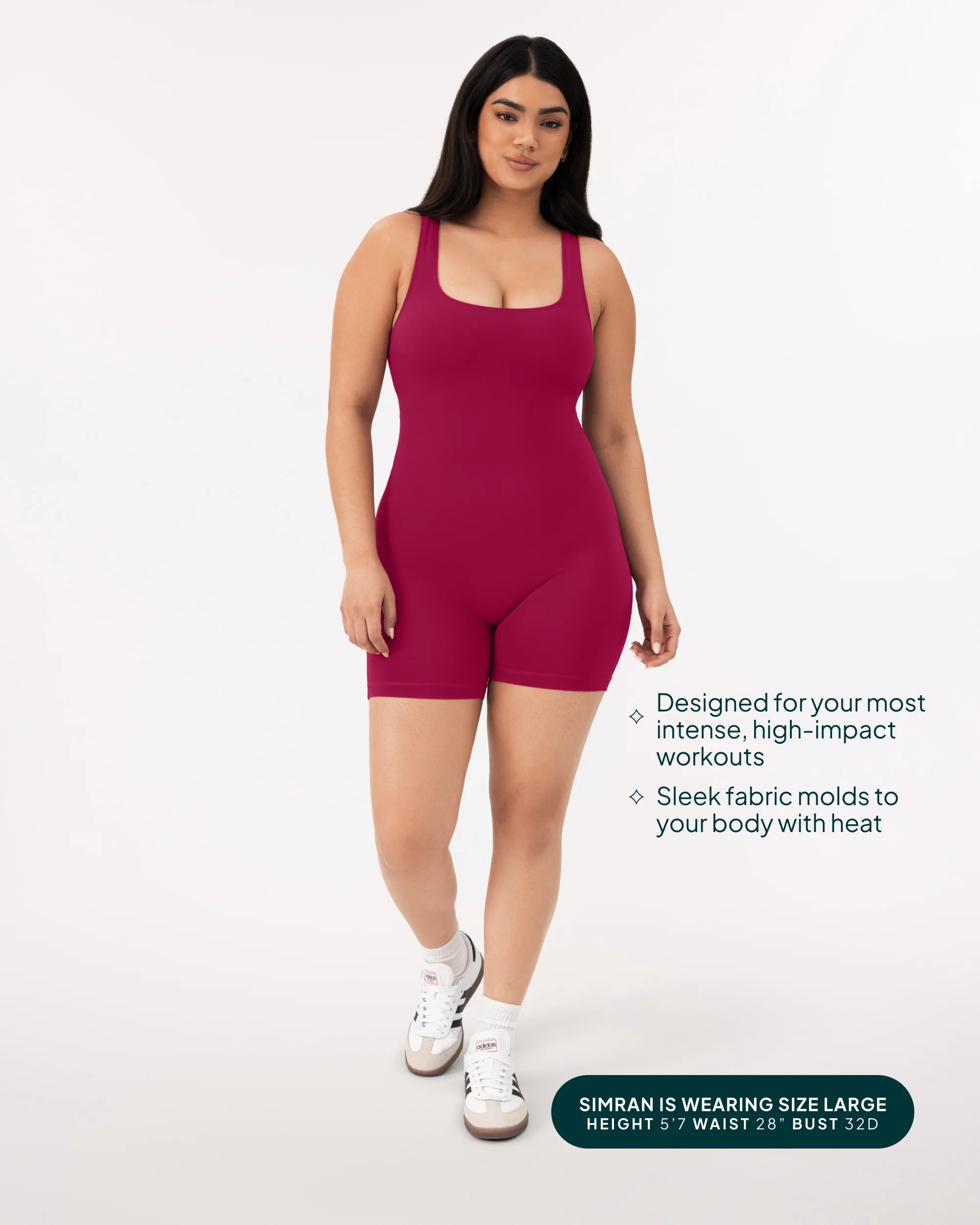 Square Neck 5" One Piece Workout Romper - Image 5