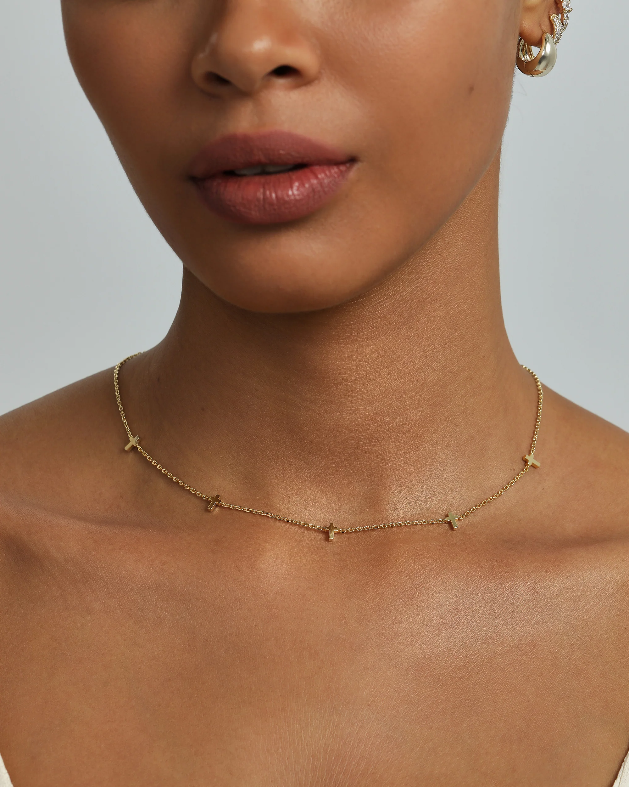 Tiny Cross Station Necklace - Image 3