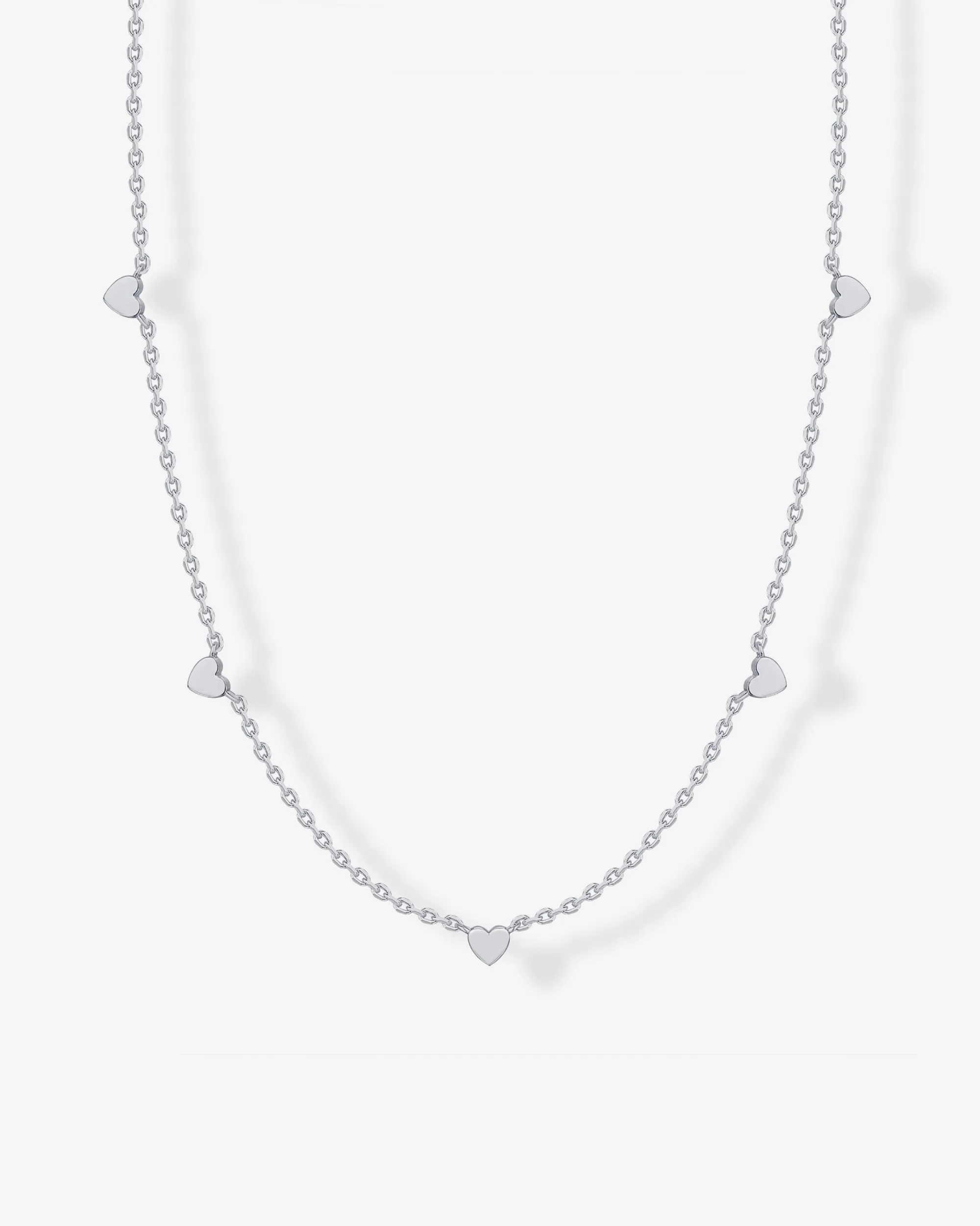 Tiny Heart Station Necklace - Image 4