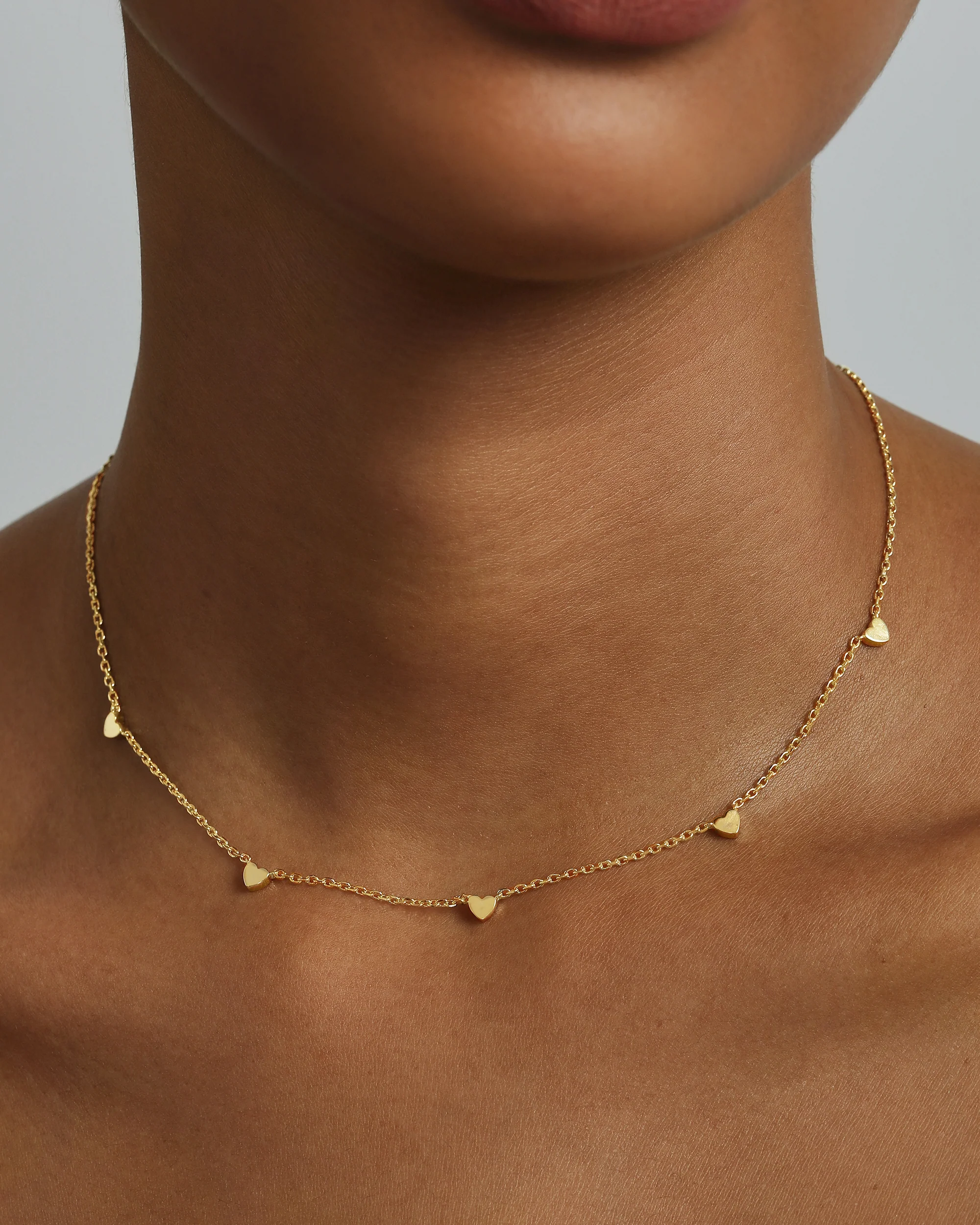 Tiny Heart Station Necklace - Image 5
